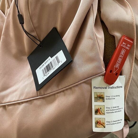 Mac Duggal Ieena Pink Cape Chiffon Short Knee Length Dress Sz 6 $358 NWT - Picture 11 of 12